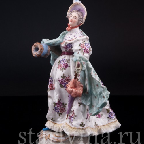 Дама с зонтом и муфтой, Dressel, Kister & Co, Германия, 1907-20 гг