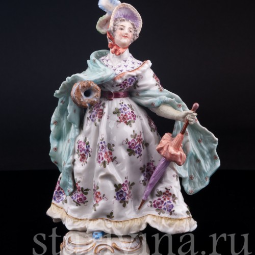 Дама с зонтом и муфтой, Dressel, Kister & Co, Германия, 1907-20 гг