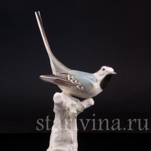 Статуэтка птицы из фарфора Трясогузка, Hutschenreuther, Германия, 1945-49 гг.