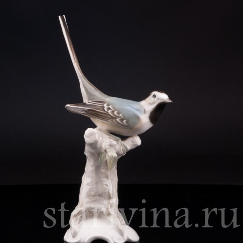 Статуэтка птицы из фарфора Трясогузка, Hutschenreuther, Германия, 1945-49 гг.