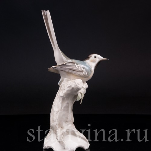 Статуэтка птицы из фарфора Трясогузка, Hutschenreuther, Германия, 1945-49 гг.