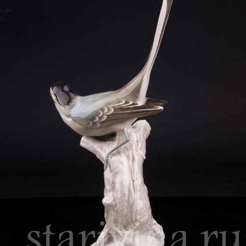 Статуэтка птицы из фарфора Трясогузка, Hutschenreuther, Германия, 1945-49 гг.