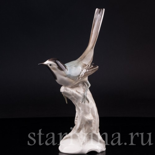 Статуэтка птицы из фарфора Трясогузка, Hutschenreuther, Германия, 1945-49 гг.