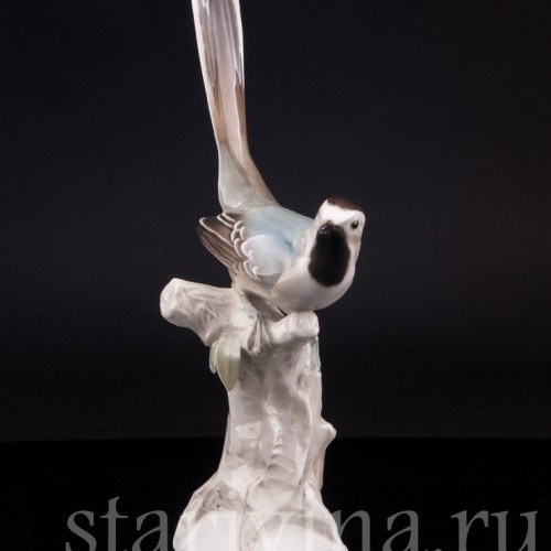 Статуэтка птицы из фарфора Трясогузка, Hutschenreuther, Германия, 1945-49 гг.