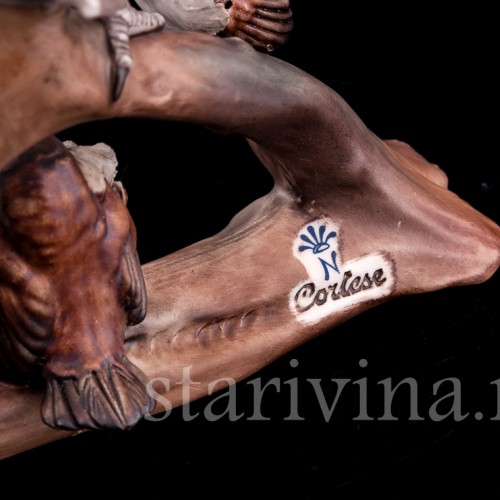 Статуэтка птиц из фарфора Семейство воробьев, Capodimonte, Италия, вт. пол. 20 в.