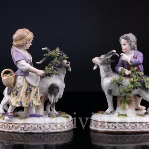 Девочка с козликом и мальчик с козочкой, Германия, 19 в