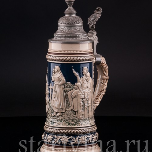 Старинная пивная Кружка 0.5 л, Reinhold Hanke, Германия, кон. 19 - нач. 20 вв.