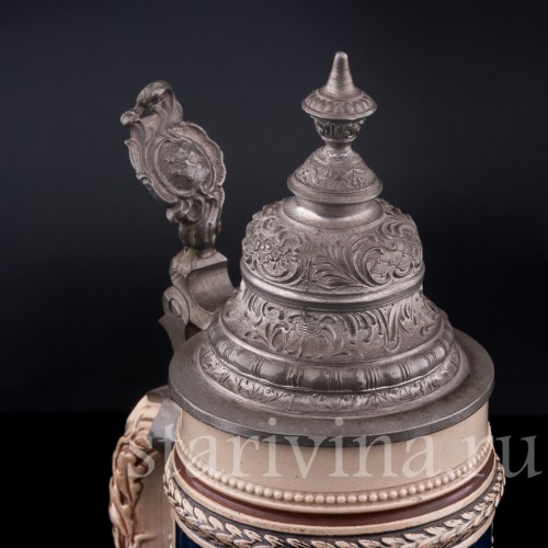 Старинная пивная Кружка 0.5 л, Reinhold Hanke, Германия, кон. 19 - нач. 20 вв.