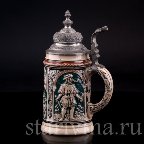 Старинная пивная кружка Вольный ганзейский город Гамбург, 0.5 л, Dumler & Breiden, Германия, кон. 19 - нач. 20 вв.