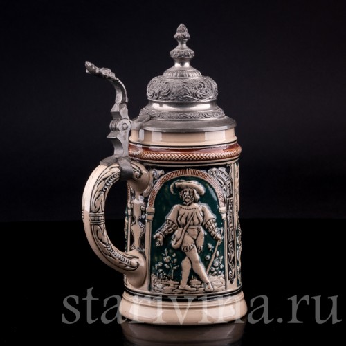 Старинная пивная кружка Вольный ганзейский город Гамбург, 0.5 л, Dumler & Breiden, Германия, кон. 19 - нач. 20 вв.