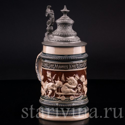 Старинная Кружка 1/2 л, Reinhold Merkelbach, Германия, 1880-1900 гг.