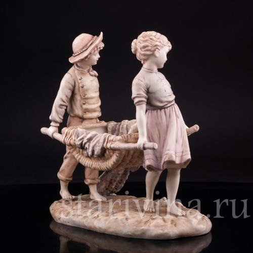 Статуэтка детей из фарфора За богатым уловом, Германия, нач. 20 в.