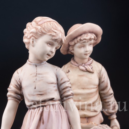 Статуэтка детей из фарфора За богатым уловом, Германия, нач. 20 в.