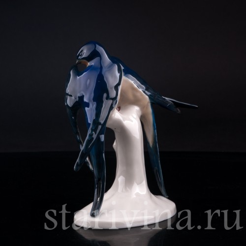 Фигурка птиц из фарфора Ласточки, Volkstedt, Германия, кон. 19 - нач. 20 вв.