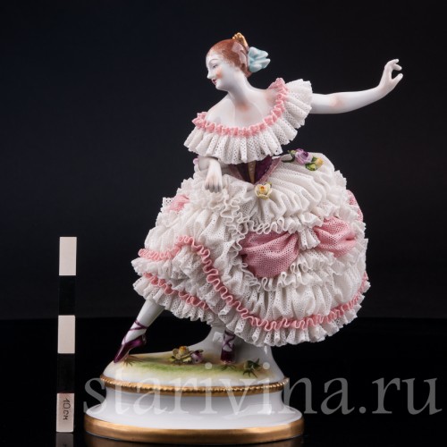 Фанни Эльслер, кружевная, Volkstedt, Германия, вт. пол. 20 в