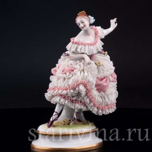 Фанни Эльслер, кружевная, Volkstedt, Германия, вт. пол. 20 в