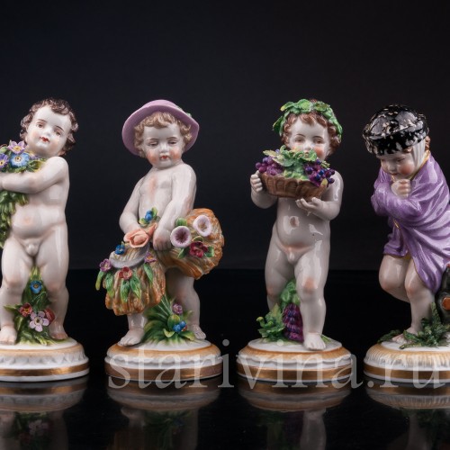 Фарфорвая композиция Времена года, Muller & Co, Германия, нач. 20 в.