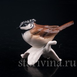Статуэтка птицы из фарфора Хохлатая синица, Goebel, Германия, до 1991 г.