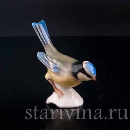 Статуэтка птицы из фарфора Хохлатая синица, Goebel, Германия, до 1991 г.