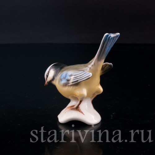 Статуэтка птицы из фарфора Хохлатая синица, Goebel, Германия, до 1991 г.