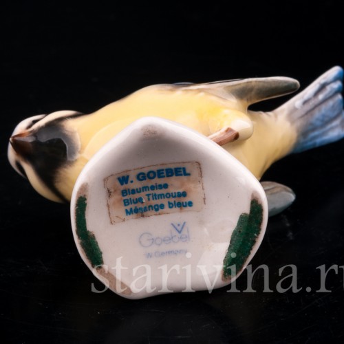 Статуэтка птицы из фарфора Хохлатая синица, Goebel, Германия, до 1991 г.