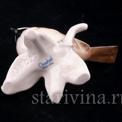 Статуэтка птицы из фарфора Хохлатая синица, Goebel, Германия, до 1991 г.