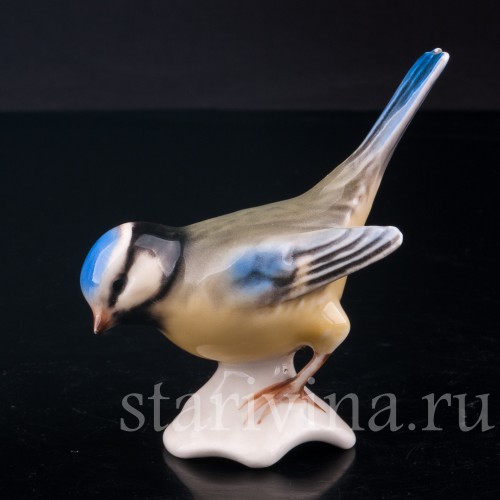 Статуэтка птицы из фарфора Хохлатая синица, Goebel, Германия, до 1991 г.
