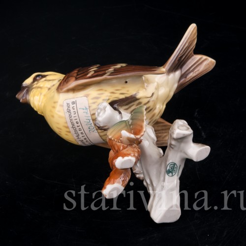 Фигурка птицы из фарфора Чиж, Hutschenreuther, Германия, 1970 гг.