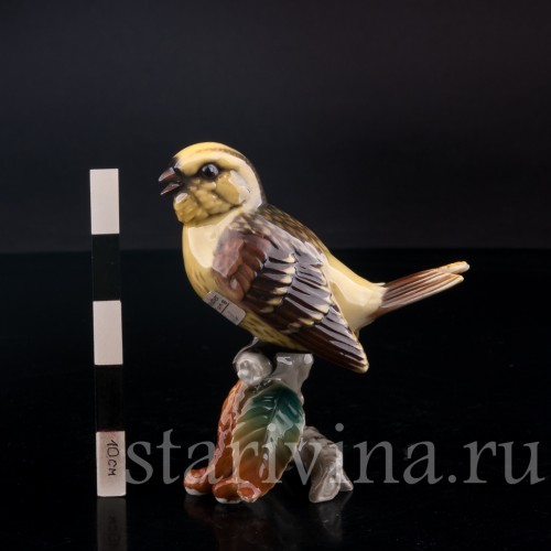 Фигурка птицы из фарфора Чиж, Hutschenreuther, Германия, 1970 гг.
