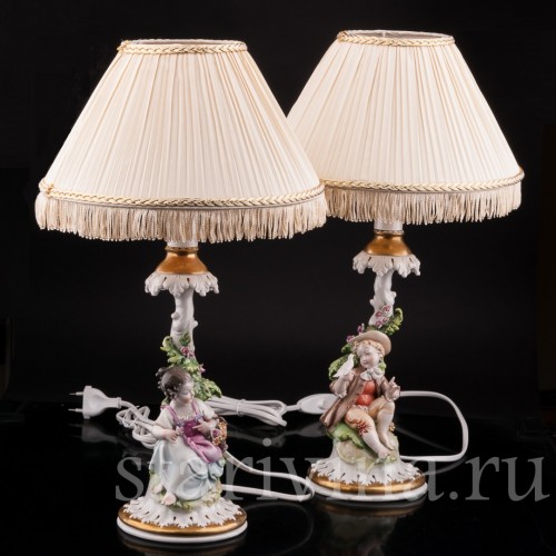 Фарфоровые декоративные Лампы, Giuseppe Cappe, Италия, сер. 20 в.