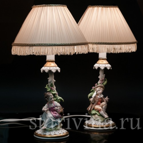Фарфоровые декоративные Лампы, Giuseppe Cappe, Италия, сер. 20 в.
