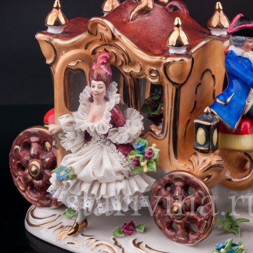 Карета, кружевная, Gerold Porzellan, Германия, сер. 20 в.