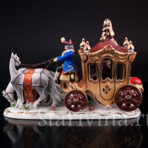 Карета, кружевная, Gerold Porzellan, Германия, сер. 20 в.