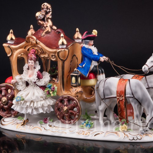 Карета, кружевная, Gerold Porzellan, Германия, сер. 20 в.