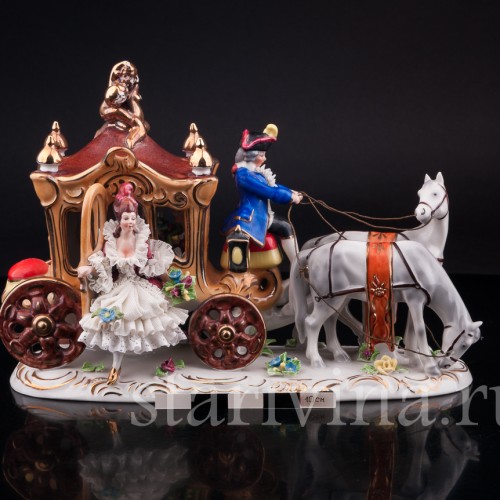 Карета, кружевная, Gerold Porzellan, Германия, сер. 20 в.