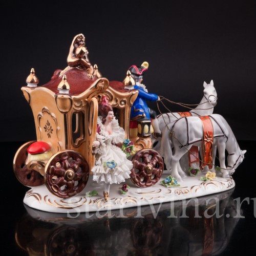 Карета, кружевная, Gerold Porzellan, Германия, сер. 20 в.