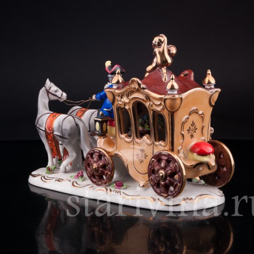 Карета, кружевная, Gerold Porzellan, Германия, сер. 20 в.