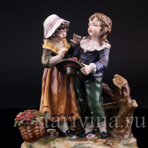 Дети с вишнями, Volkstedt, Германия, нач. 20 в