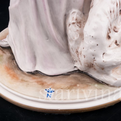 Статуэтка из фарфора Девушка с борзой, Bruno Merli, Италия, вт. пол. 20 в.