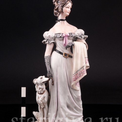 Статуэтка из фарфора Девушка с борзой, Bruno Merli, Италия, вт. пол. 20 в.