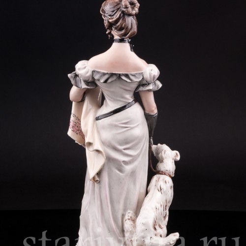 Статуэтка из фарфора Девушка с борзой, Bruno Merli, Италия, вт. пол. 20 в.