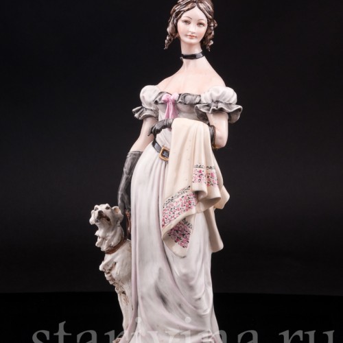 Статуэтка из фарфора Девушка с борзой, Bruno Merli, Италия, вт. пол. 20 в.