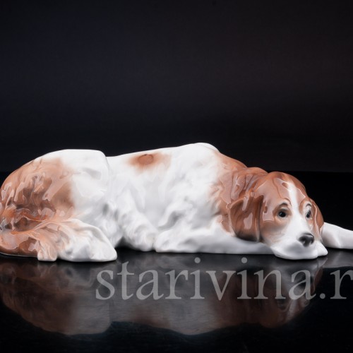 Фигурка из фарфора Лежащая собака, Karl Ens, Германия, 1920-30 гг.