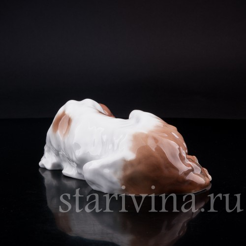 Фигурка из фарфора Лежащая собака, Karl Ens, Германия, 1920-30 гг.