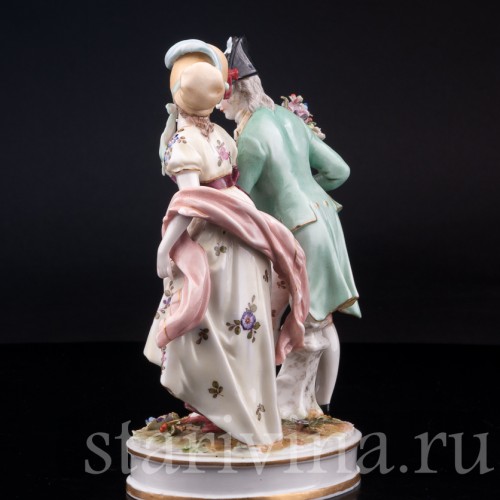 Фарфорвая статуэтка Галантная пара, Volkstedt, Германия, кон. 19 в.