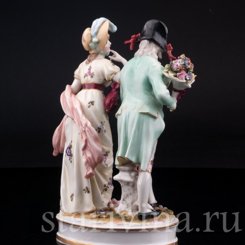 Фарфорвая статуэтка Галантная пара, Volkstedt, Германия, кон. 19 в.
