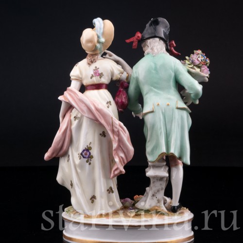 Фарфорвая статуэтка Галантная пара, Volkstedt, Германия, кон. 19 в.