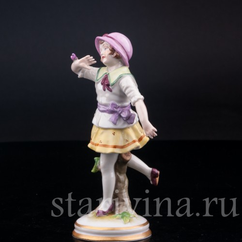 Девочка с бабочкой, Muller & Co, Германия, пер. пол. 20 в.