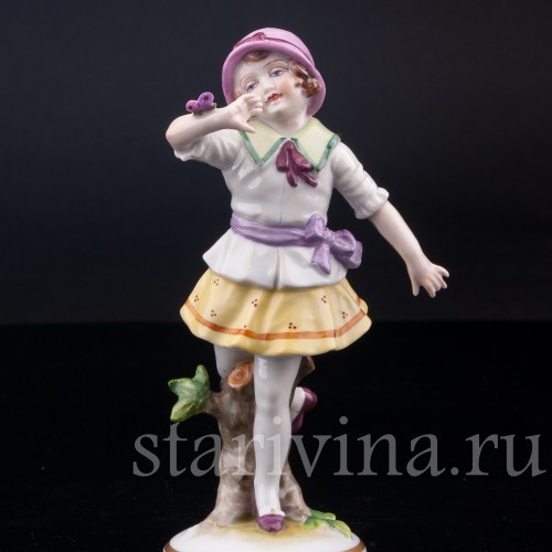 Девочка с бабочкой, Muller & Co, Германия, пер. пол. 20 в.