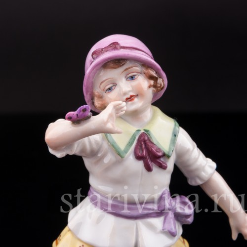 Девочка с бабочкой, Muller & Co, Германия, пер. пол. 20 в.